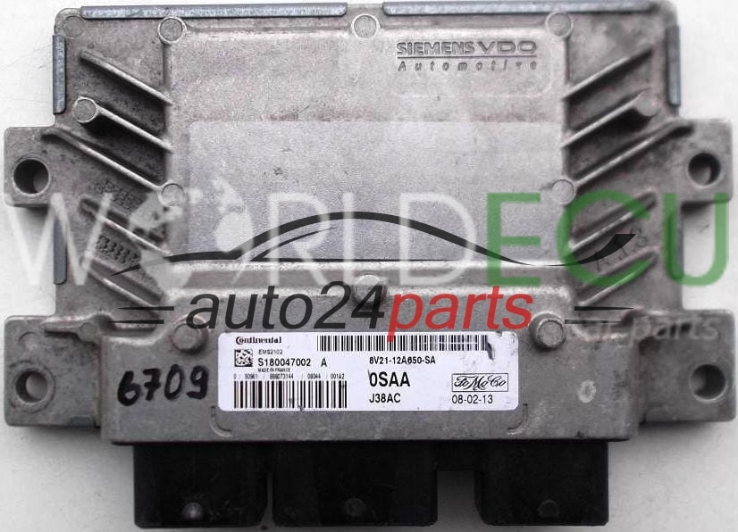 ECU Engine control unit FORD FIESTA 8V2112A650SA, 8V2112A650SA, 12A650SA, S180047002 A, 0SAA