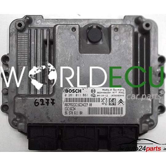 ECU ENGINE CONTROLLER CITROEN PEUGEOT 1.4 HDI BOSCH 0 281 011 861, 0281011861, 96 570 611 80, 9657061180, 9654490280