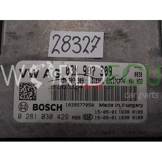 БЛОК УПРАВЛЕНИЯ ДВИГАТЕЛЕМ VOLKSWAGEN 0281030429 03N907309 EDC17CP74