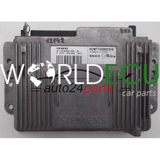 CENTRALINA MOTORE RENAULT MEGANE 1.6 S115300120 B, S115300120B, HOM7700860319, 7700860319