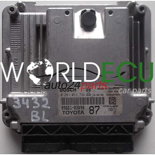 Ecu Engine Controller Toyota Corolla 1 4 D4d Bosch 0281011734 0 281 011 734 89661 02a90 8966102a90 87 407918 0522 4079180522 1039s07945 Ecu Engine Control Unit World Ecu