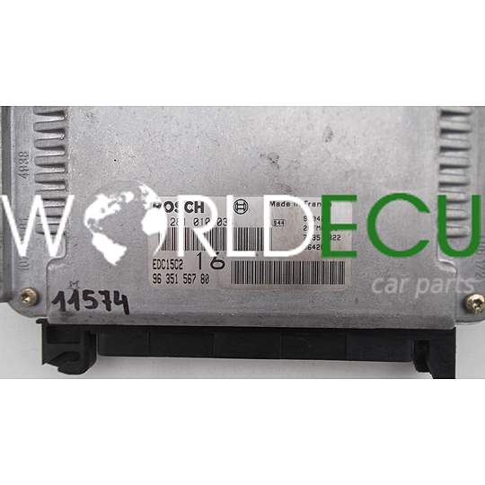 ECU ENGINE CONTROLLER  PEUGEOT 406 2.0 HDI BOSCH 0 281 010 034, 0281010034, 96 351 567 80, 9635156780