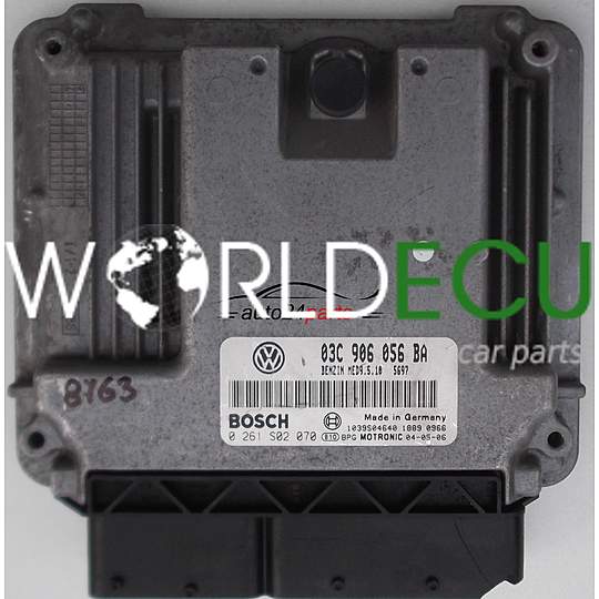 CENTRALINA DO MOTORE VW VOLKSWAGEN GOLF 1.6 FSI BOSCH 0 261 S02 070, 0261S02070, 03C 906 056 BA, 03C906056BA