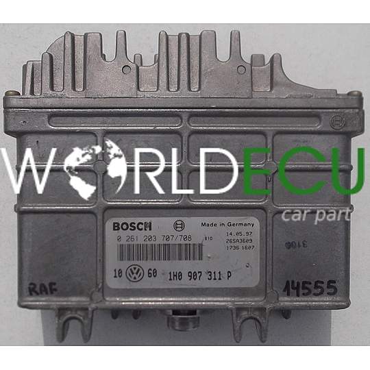 MOTORSTEUERGERÄT ECU STEUERGERAT VW VOLKSWAGEN GOLF PASSAT BOSCH 0 261 203 707/708, 0261203707, 0261203708, 1H0 907 311 P, 1H0907311P