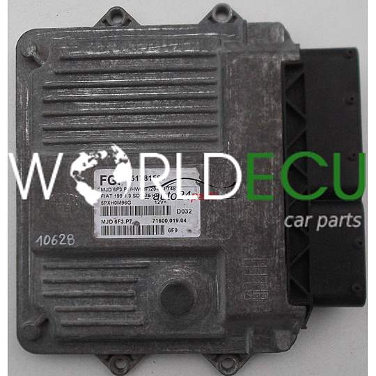 MOTORSTEUERGERÄT ECU STEUERGERAT FIAT 199 1.3 JTD MAGNETI MARELLI MJD 6F3.P7, MJD6F3P7, FGP 51781569, 71600.019.04, 7160001904