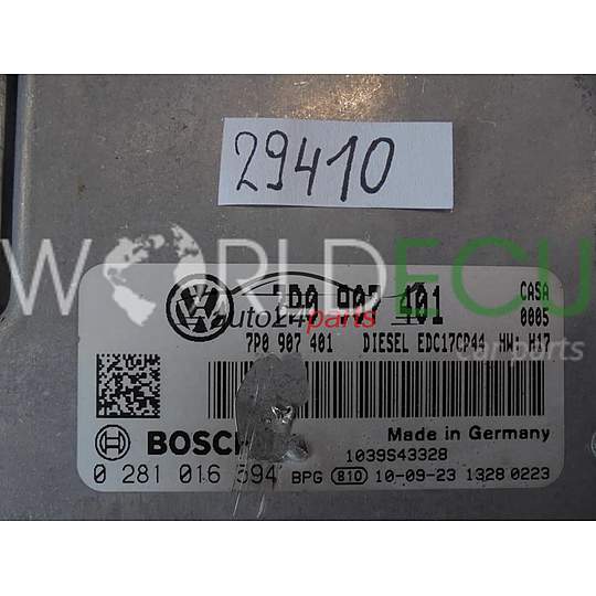 БЛОК УПРАВЛЕНИЯ ДВИГАТЕЛЕМ VOLKSWAGEN TOUREG 0281016594 7P0907401 EDC17CP44