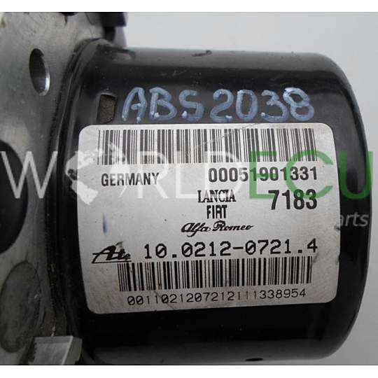 ABS PUMP MODULE FIAT LANCIA ALFA ROMEO GULIETTA 00051901331, ATE 10.0212-0721.4, 10021207214, 10.0961-2808.3, 10096128083, 28.5610-4812.3, 28561048123