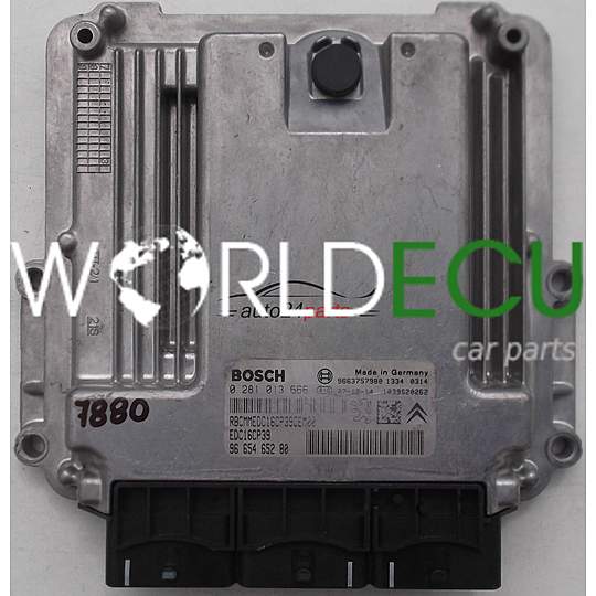 ECU ENGINE CONTROLLER CITROEN C CROSSER, PEUGEOT 4007 2.2 HDI, BOSCH 0 281 013 666, BOSCH 0281013666, 96 654 652 80, 9665465280