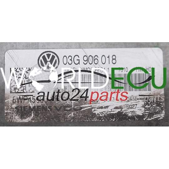 CALCULATEUR MOTEUR VOLKSWAGEN PASSAT 2.0 TDI SIEMENS VDO 5WP45500 AF, 5WP45500AF, 03G 906 018, 03G906018, DIESEL SIMOS PPD1.1