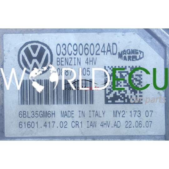 CALCULATEUR MOTEUR VOLKSWAGEN POLO 1.4 MAGNETI MARELLI IAW 4HV.AD, IAW4HVAD, 03C 906 024 AD, 03C906024AD, 61601.417.02, 6160141702