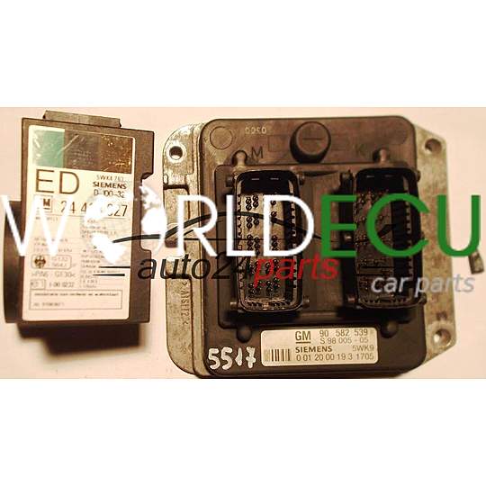 MOTORSTEUERGERÄT ECU STEUERGERAT OPEL ASTRA ZAFIRA 1.8 X18XE1 SIEMENS 5WK9 1705, 5WK91705, GM 90 582 539, 90582539