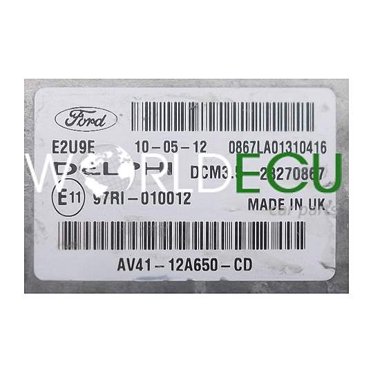 ECU CENTRALITA DE MOTOR FORD KUGA DELPHI 28270867, AV41-12A650-CD, AV4112A650CD, DCM3.5