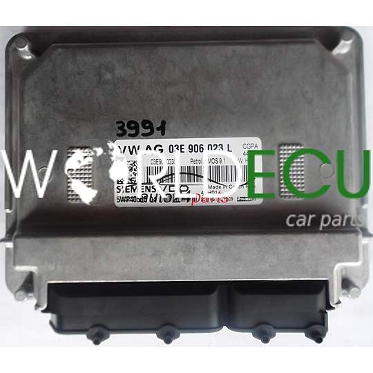 ECU ENGINE CONTROLLER VW VOLKSWAGEN POLO 1.2 03E906023L, 03E 906 023 L, SIEMENS 5WP40506 PETROL SIMOS 9.1 CGPA 4489