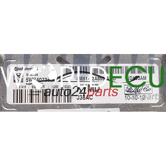 ECU ENGINE CONTROLLER FORD FOCUS CONTINENTAL 5WS40735D-T, 5WS40735DT, FoMoCo 8M 51-12A650-AMD, 8M5112A650AMD, KYMD, SID803A