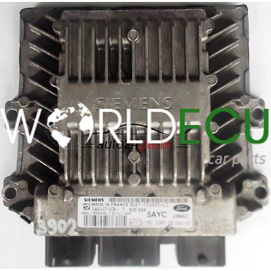 MOTORSTEUERGERÄT ECU STEUERGERAT FORD FIESTA 1.4 TDCI 3S6112A650LC, 3S61-12A650-LC 5AYC SIEMENS SID 804 5WS40140E-T