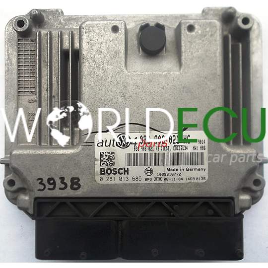 CENTRALINA DO MOTORE VW VOLKSWAGEN GOLF 2.0 TDI 03G906021HC, 03G 906 021 HC, 03G906021AB, 03G 906 021 AB, BOSCH 0281013685, 0 281 013 685, DIESEL EDC16U34 9014 1039S16772