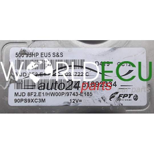 MOTORSTEUERGERÄT ECU STEUERGERÄT FIAT 500 1.3 JTD MAGNETI MARELLI MJD 8F2.E1, MJD8F2E1, FPT 51892334, BC.0095722.C, BC0095722C