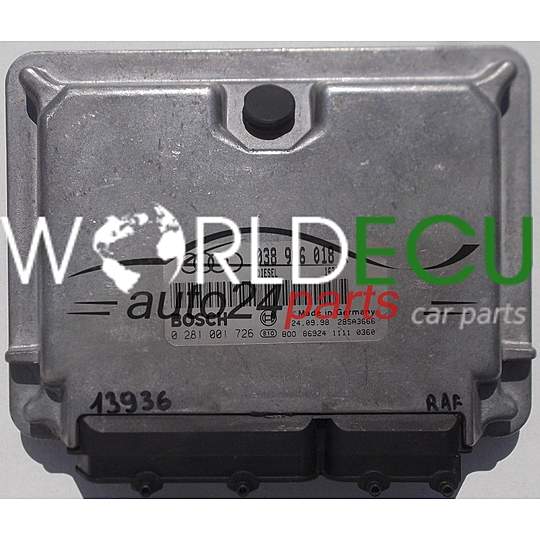 ECU ENGINE CONTROLLER VOLKSWAGEN AUDI A4 B5 BOSCH 0 281 001 726, 0281001726, 038 906 018 R, 038906018R