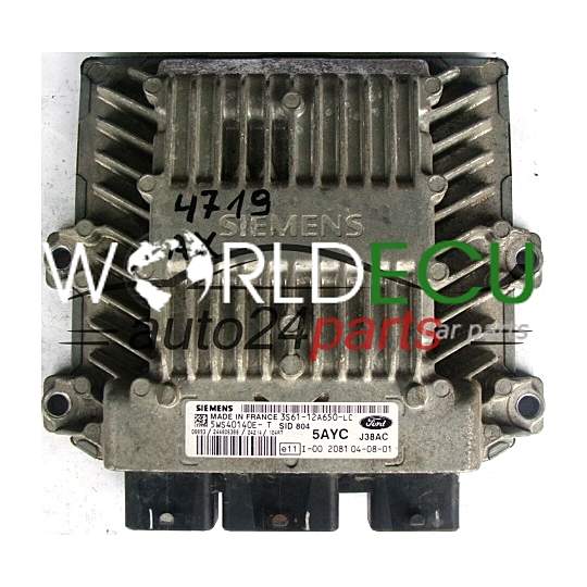 ECU CENTRALITA DE MOTOR FORD FIESTA 1.4 TDCI 3S6112A650LC, 3S61-12A650-LC SIEMENS SID 804 5AYC J38AC 5WS40140E-T