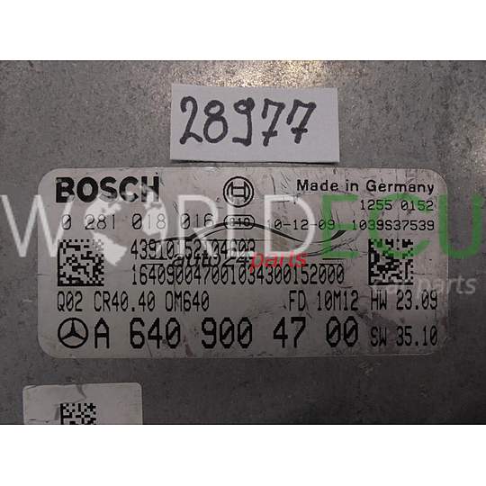 Calculateur Moteur MERCEDES BENZ 0281018016 A6409004700 CR40.40