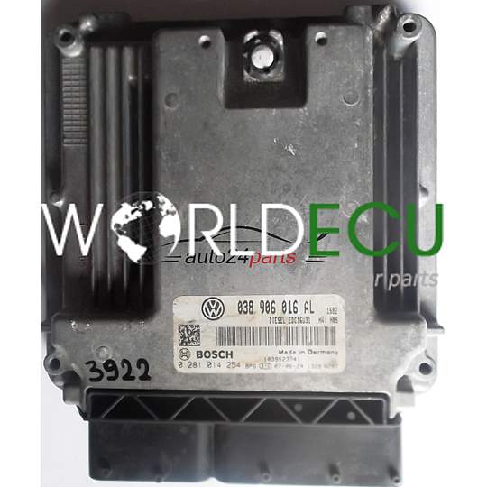 ECU CENTRALITA DE MOTOR VW VOLKSWAGEN T5 1.9 TDI 038906016AL, 038 906 016 AL, BOSCH 0 281 014 254, 0281014254