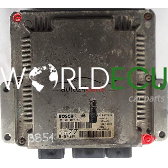 БЛОК УПРАВЛЕНИЯ ДВИГАТЕЛЕМ PEUGEOT 406 2.0 HDI BOSCH 0281010627, 0 281 010 627, 9642301880, 96 423 018 80, 9640938680