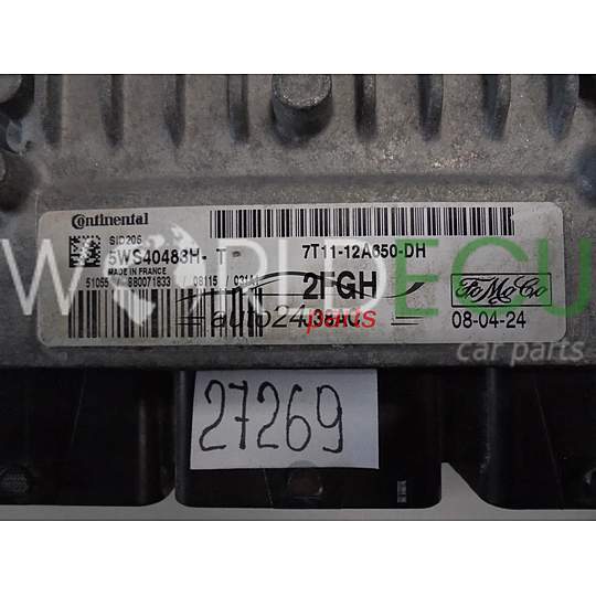 ECU Engine control unit FORD 5WS40483H-T 5WS40483HT 7T11-12A650-DH 7T1112A650DH SID206