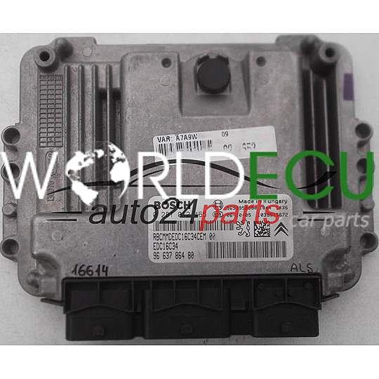 ECU ENGINE CONTROLLER  PEUGEOT 207 1.6 HDI BOSCH 0 281 012 465, 0281012465, 96 637 864 80, 9663786480