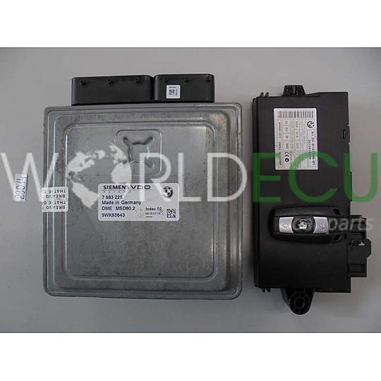 MOTORSTEUERGERÄT ECU STEUERGERAT BMW E87 E90 SIEMENS 5WK93643, 12147583225, DME 7 583 225, 7583225, DME MSD80.2, DME7583225