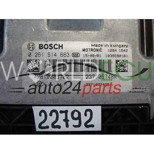 Calculateur Moteur RENAULT TWINGO BOSCH 0 261 S14 663, 0261S14663, 237105748R