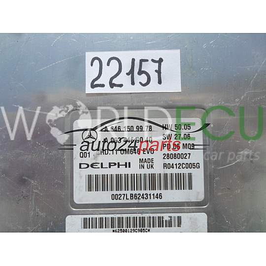 Calculateur Moteur MERCEDES W211 CRD.11 DELPHI 28080027, A 646 150 99 78, A6461509978, A 003 446 90 40, A0034469040