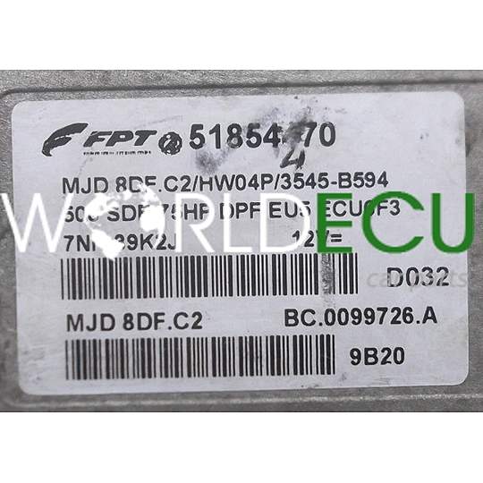 MOTORSTEUERGERÄT ECU STEUERGERÄT  FIAT 500 1.3 MJTD MAGNETI MARELLI MJD 8DF.C2, MJD8DFC2, FPT 51854470, BC.0099726.A, BC0099726A