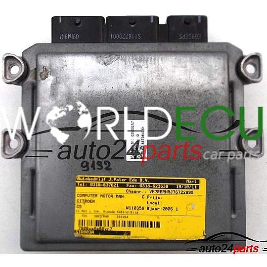 ECU ENGINE CONTROLLER PEUGEOT, CITROEN 2.0 16V, SIEMENS 5WS40318F-T, 5WS40318FT, SW9662148480, HW9655534080, SID803A