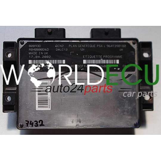 MOTORSTEUERGERÄT ECU STEUERGERAT PEUGEOT PARTNER 1.9 D LUCAS R04080026D, PSA 9641390180, SOFT 9646260280, DCN2, DWLC12