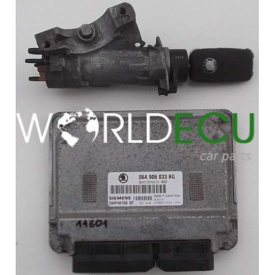 ECU ENGINE CONTROLLER SKODA OCTAVIA 1.6 SIEMENS 5WP40156 04, 06A 906 033 BG, 06A906033BG