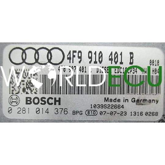 БЛОК УПРАВЛЕНИЯ ДВИГАТЕЛЕМ AUDI A6 3.0 TDI BOSCH 0 281 014 376, 0281014376, 4F9 910 401 B, 4F9910401B, 4F0907401C, EDC16CP34