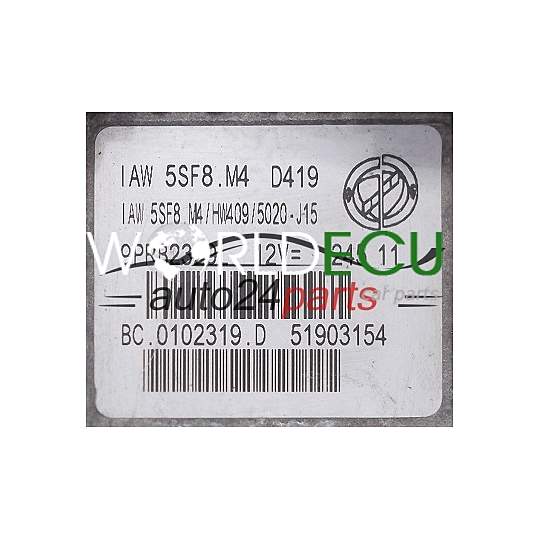 ECU ENGINE CONTROLLER FIAT PANDA FIAT 500 FORD KA MAGNETI MARELLI IAW 5SF8.M4, IAW5SF8M4, 51903154, BC.0102319.D, BC0102319D