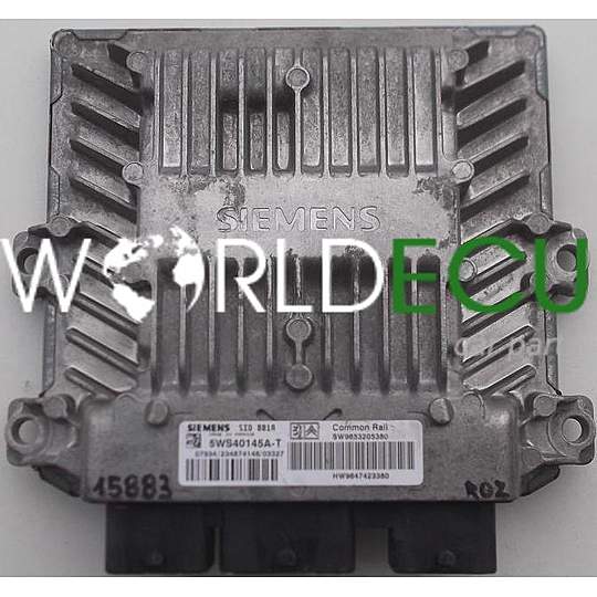 ECU ENGINE CONTROLLER CITROEN PEUGEOT 2.2 HDI SIEMENS 5WS40145A-T, 5WS40145AT, SW9653205380, HW9647423380