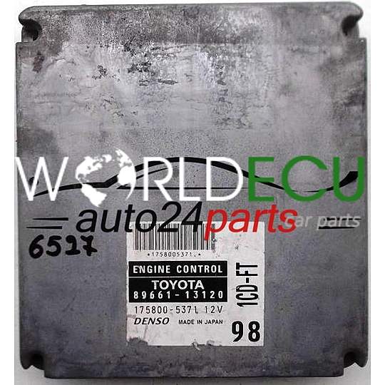 CALCULATEUR MOTEUR TOYOTA COROLLA VERSO 2.0 TD4 DENSO 175800-5371, 1758005371, 89661-13120, 8966113120, 1CD-FT, 1CDFT