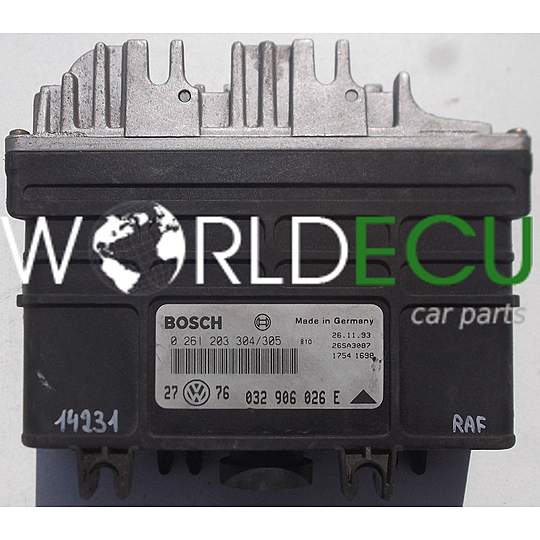 ECU ENGINE CONTROLLER VW VOLKSWAGEN GOLF 1.6 BOSCH 0 261 203 304/305, 0261203304, 0261203305, 032 906 026 E, 032906026E