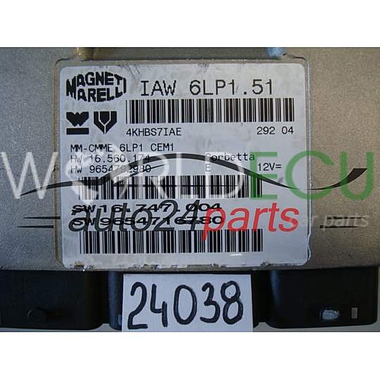 ECU Engine control unit CITROEN PEUGEOT IAW 6LP1.51, IAW6LP151, 9654716780