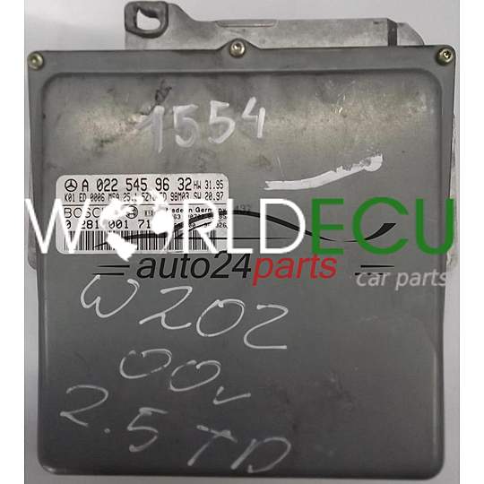 MOTORSTEUERGERÄT ECU STEUERGERAT MERCEDES W202 C-KLASA C 250 TD BOSCH 0281001714, 0 281 001 714, A0225459632, A 022 545 96 32, 0225459632