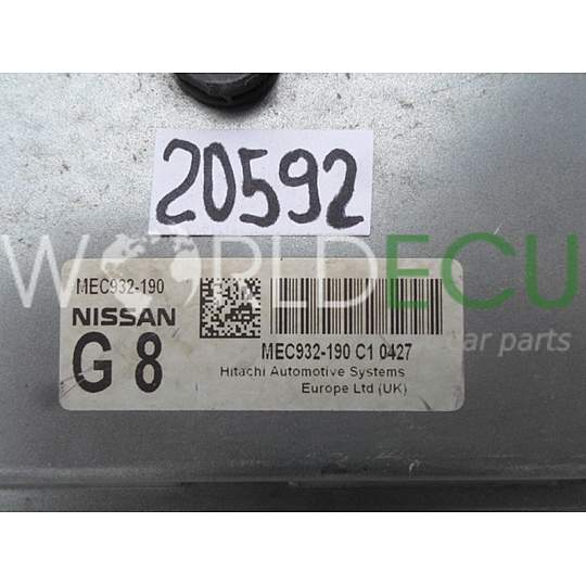 БЛОК УПРАВЛЕНИЯ ДВИГАТЕЛЕМ NISSAN QASHQAI 2.0 MEC932-190, MEC932190, C1 0427