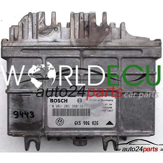 ECU ENGINE CONTROLLER SEAT IBIZA 1.4, BOSCH 0 261 203 360/361, 0261203360/361, 6K5 906 026, 6K5906026