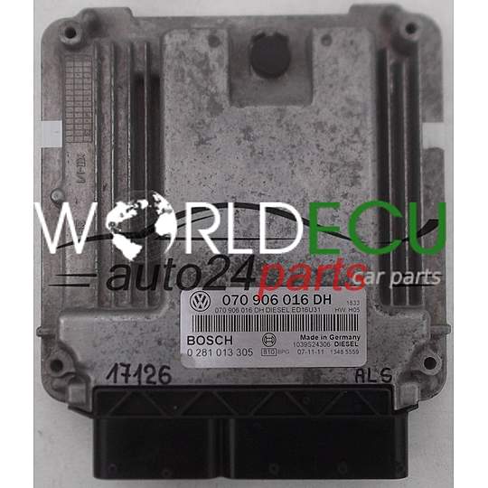 ECU CENTRALITA DE MOTOR VW VOLKSWAGEN TOUAREG 5.0 TDI BOSCH 0 281 013 305, 0281013305, 070 906 016 DH, 070906016DH, 1039S24306