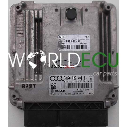 ECU ENGINE CONTROLLER AUDI A4 A5 3.0 TDI BOSCH 0 281 016 453, 0281016453, 8R0 907 401 J, 8R0907401J, 8K1907401A