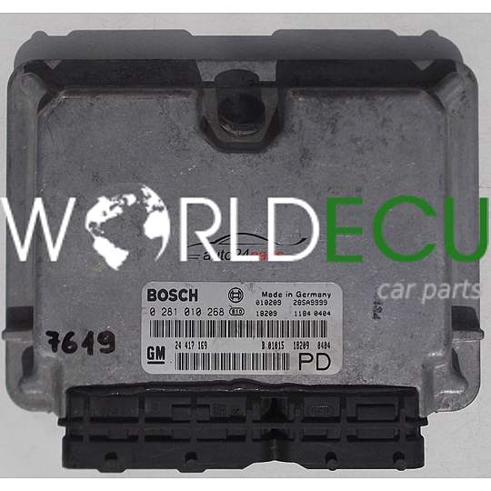 MOTORSTEUERGERÄT ECU STEUERGERAT OPEL ZAFIRA 2.0 DTI BOSCH 0 281 010 268, 0281010268, 24 417 169, 24417169, 28SA9999