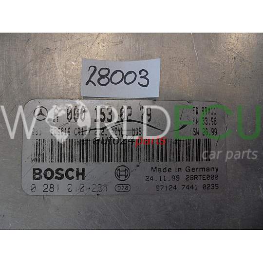 БЛОК УПРАВЛЕНИЯ ДВИГАТЕЛЕМ MERCEDES BENZ A0001530279 0281010231 CR1.7