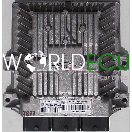 MOTORSTEUERGERÄT ECU STEUERGERAT CITROEN C6, PEUGEOT 407/607 2.7 HDI, 5WS40379A-T, 5WS40379AT, SW9658198080, HW9648237680