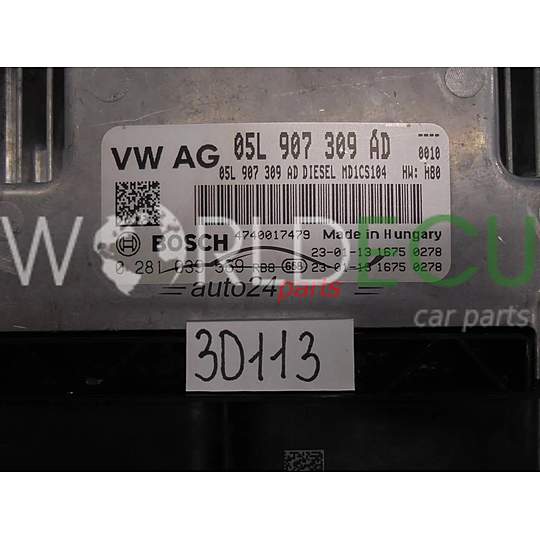 Motorsteuergerät ECU Steuergerät AUDI 05L907309AD 0281039569